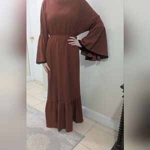 Elegant Brown Maxi Dress